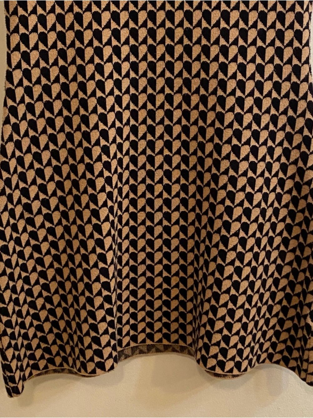 Anthropologie The Nina Short-Sleeve Mock-Neck Mod Mini Dress Brown Motif Sz M - Picture 12 of 16